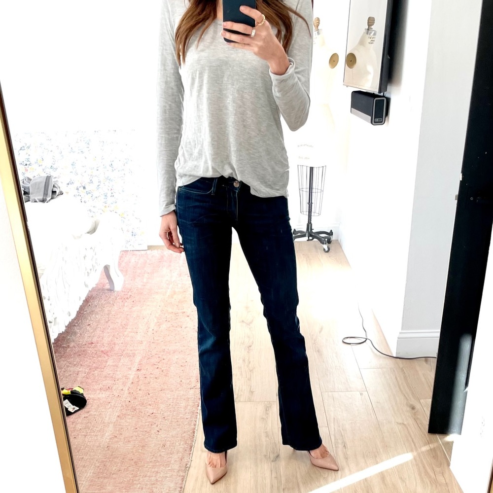 Earnest Sewn blue bootcut low rise jeans size 24